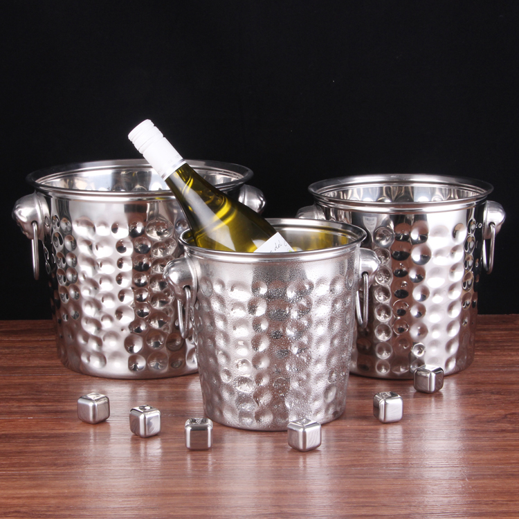 Wholesale Metal Wine Bucket Stainless Steel Ice Buckets for Beverage Champagne Cooler