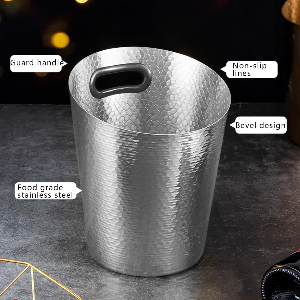 Stainless Steel Drink Cooler for Parties Metal Large Ice Bucket for Wine, Beer, Juice