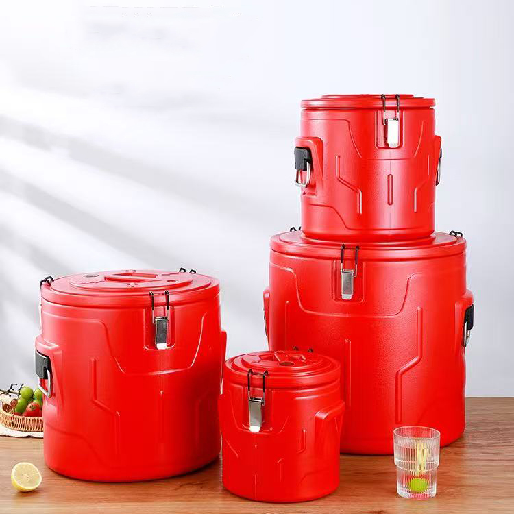 4pcs Set Stainless Steel Insulated Rice Bucket Double-Layer Restaurant Food Storage Warmers for Home Kitchen Metal Food